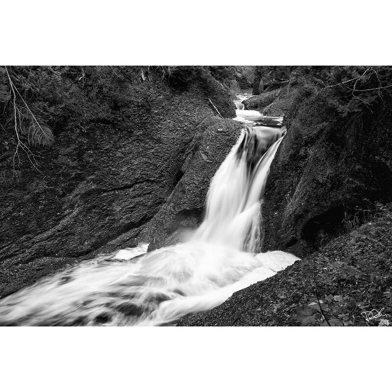 Gorge Falls Black and White Photography Print